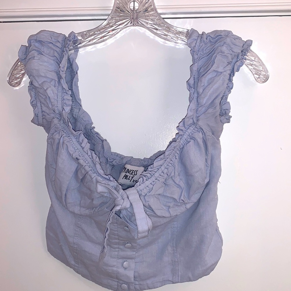 Princess Polly “Eloise Crop Top Blue”